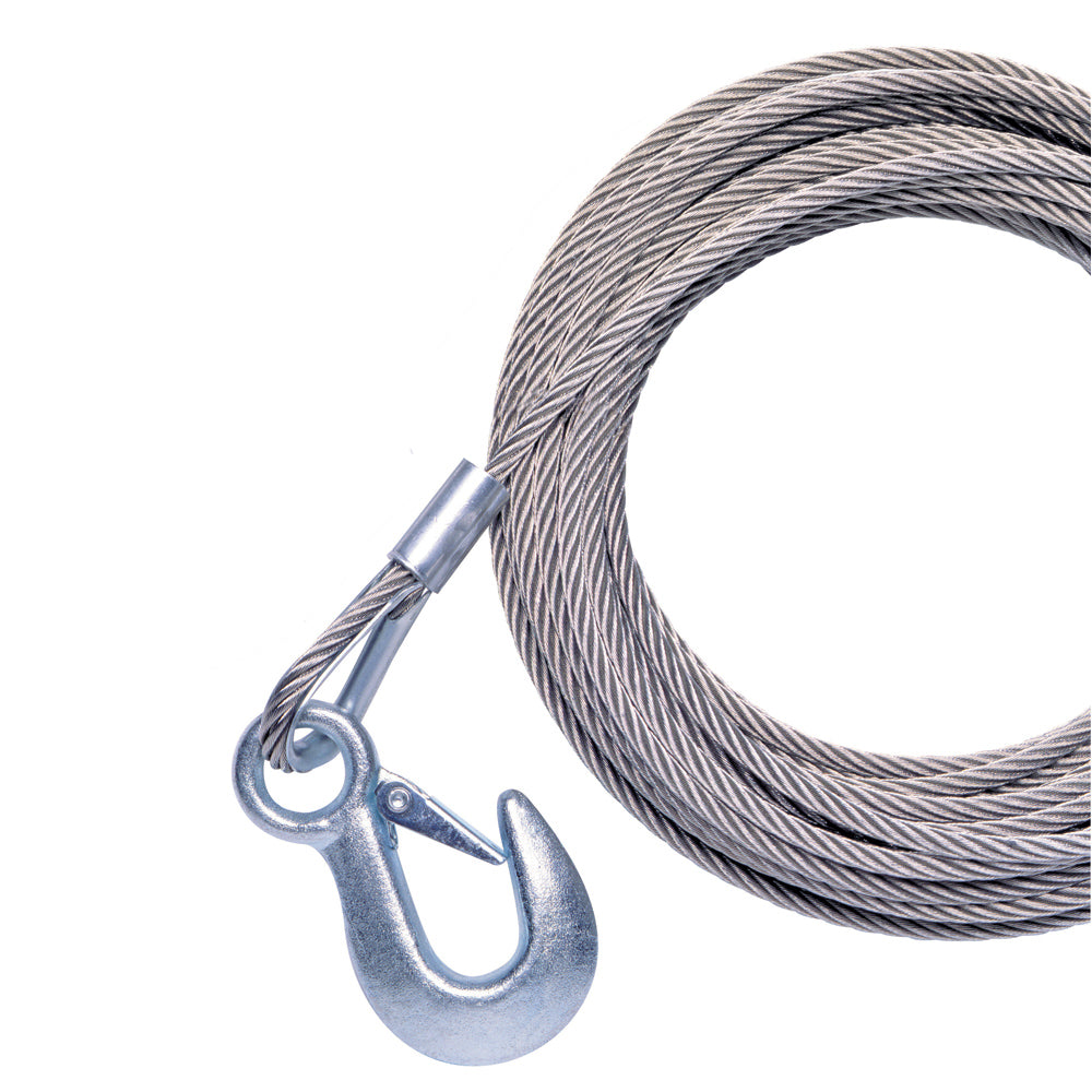 Powerwinch Cable galvanizado de repuesto de 40' x 7/32" con gancho para RC30, RC23, 712A, 912, 915, T2400 y AP3500 [P7188800AJ]