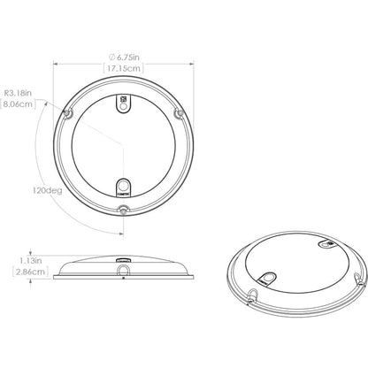 Lumitec TouchDome - Dome Light - Polished SS Finish - 2-Color White/Red Dimming [101098]