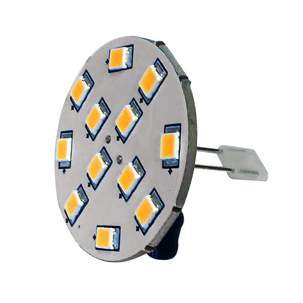 Lunasea G4 Bombilla LED de 10 pines traseros - 12 VCA o 10-30 VCC/2W/140 lúmenes - Blanco cálido [LLB-21UW-21-00]