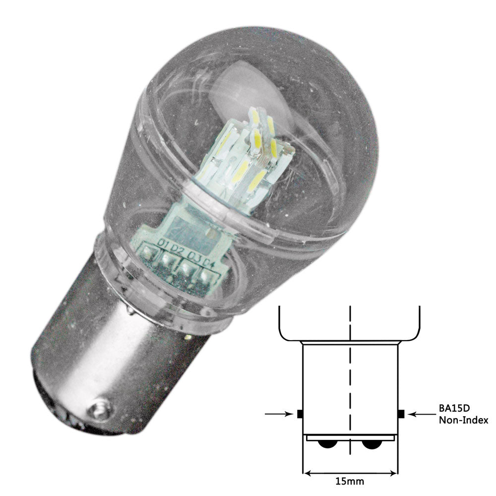 Bombilla LED Lunasea Bayoneta BA15D - 10-30VDC/1W/105 lúmenes - Blanco frío [LLB-26FC-21-00]