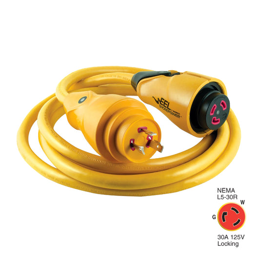 Marinco CS30-12 EEL 30A 125V Cable de alimentación costera - 12' - Amarillo [CS30-12]