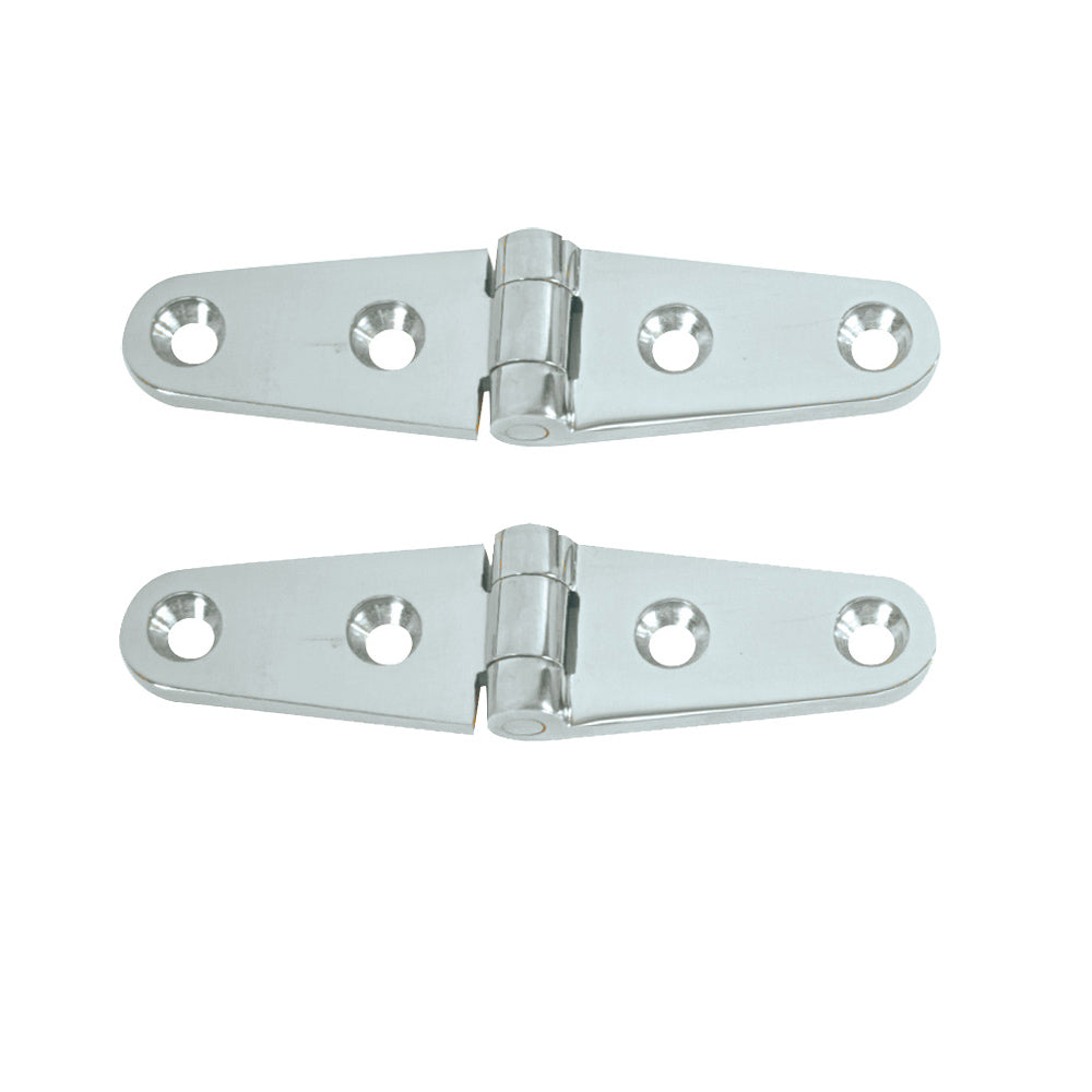 Whitecap Strap Hinge - CP/Brass - 4" x 1" - Pair [S-0604]