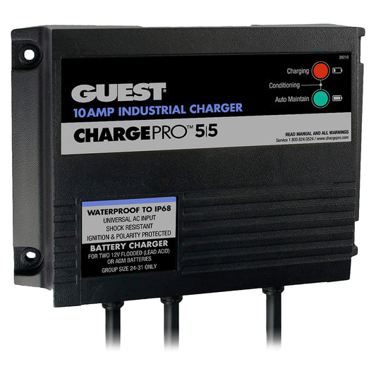 Guest 10AMP - Cargador de batería integrado de 12/24V, 2 bancos, entrada de 120V [28210]