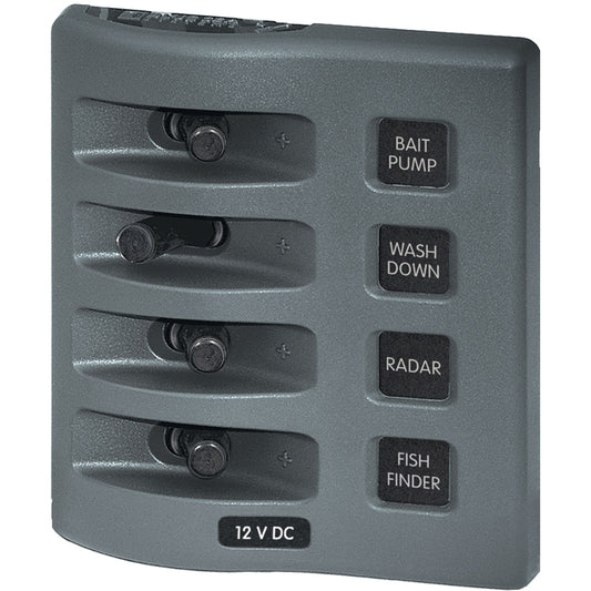 Panel de interruptores impermeables Blue Sea 4305 WeatherDeck de 12 V CC - 4 posiciones [4305]