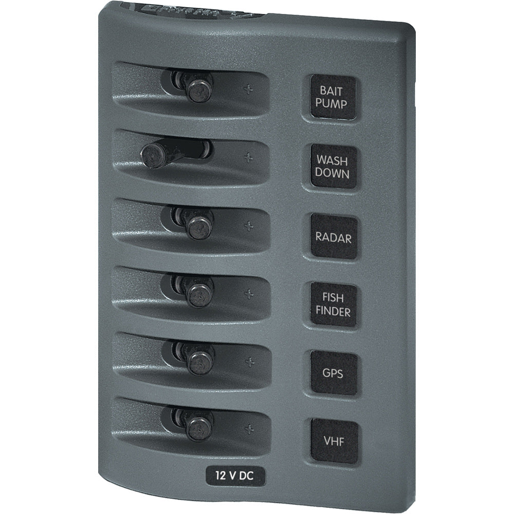 Blue Sea 4307 WeatherDeck Panel de interruptores a prueba de agua de 12 V CC - 6 posiciones [4307]