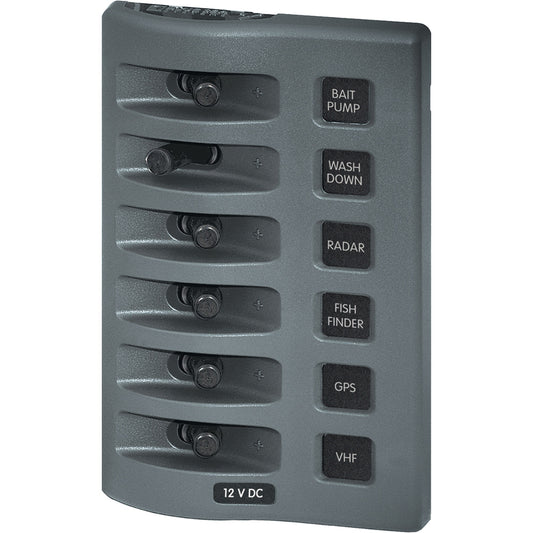 Blue Sea 4307 WeatherDeck Panel de interruptores a prueba de agua de 12 V CC - 6 posiciones [4307]