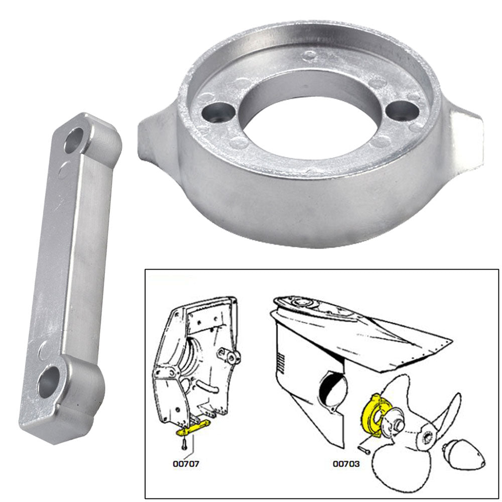 Kit de ánodo Tecnoseal con tornillería - Volvo 280 - Aluminio [20701AL]
