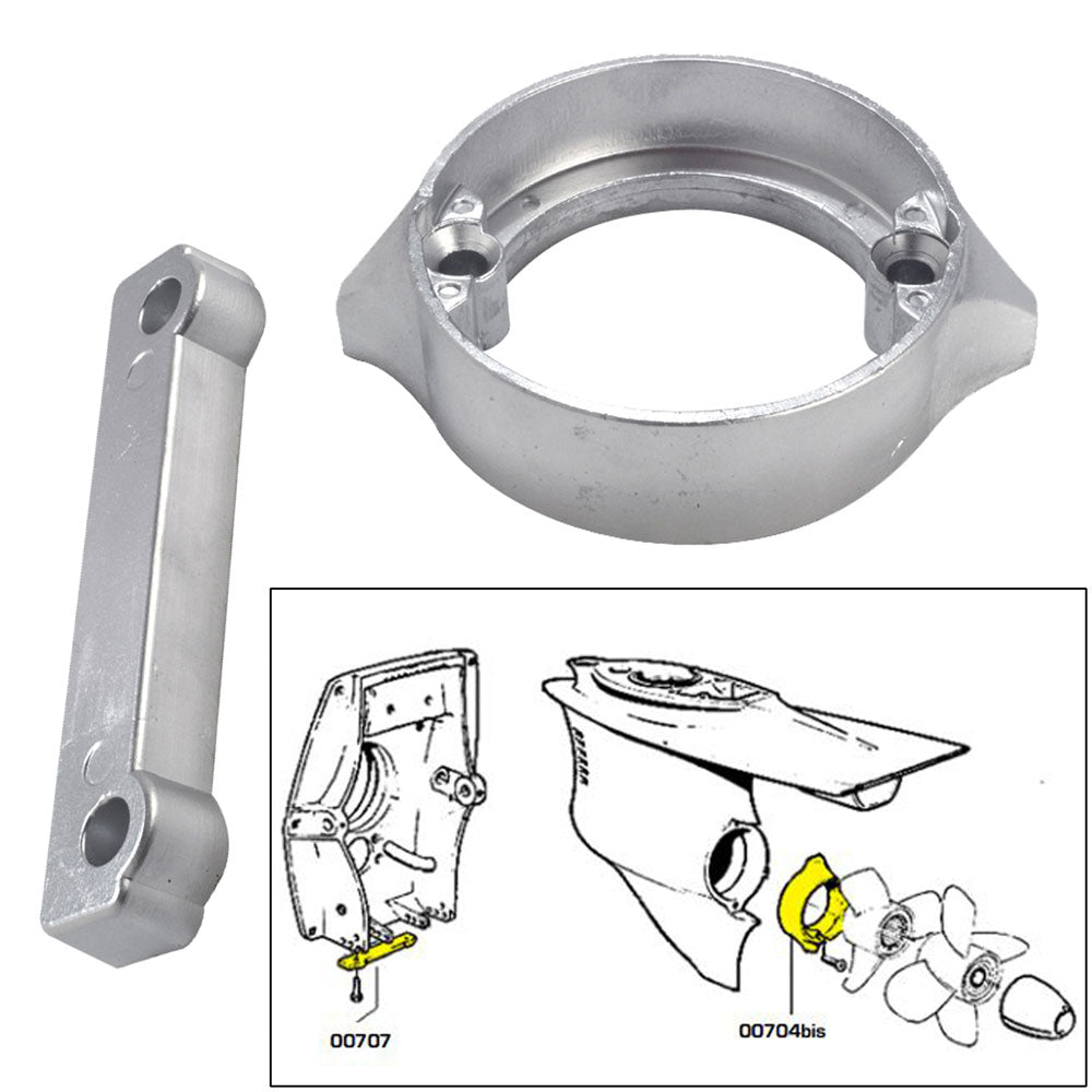 Kit de ánodo Tecnoseal con hardware - Volvo Duo-Prop 280 - Aluminio [20702AL]