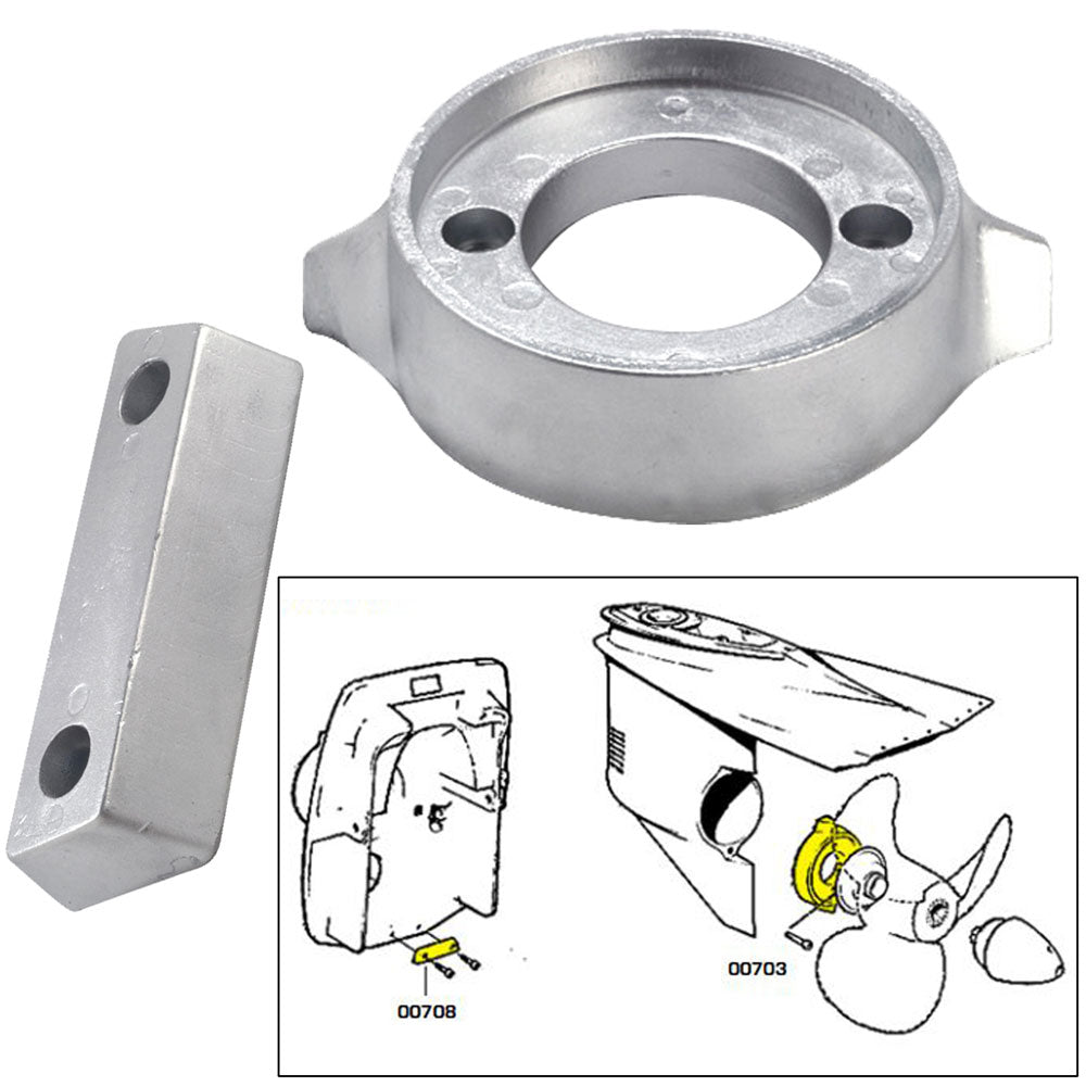 Kit de ánodo Tecnoseal con tornillería - Volvo 290 - Zinc [20705]