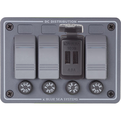 Cargador USB doble Blue Sea - Montaje Contura de 24 V [1039]