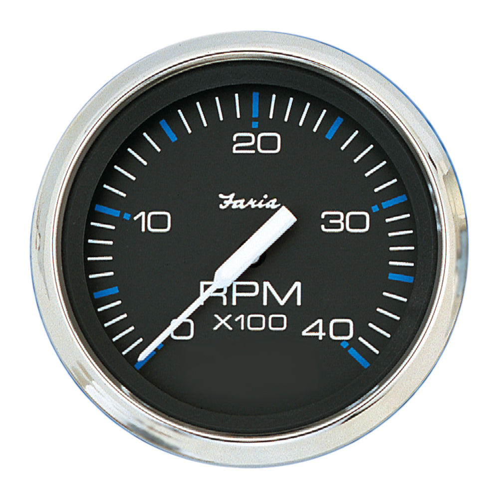 Tacómetro Faria Chesapeake Negro de 4" - 4000 RPM (Diesel) [33742]