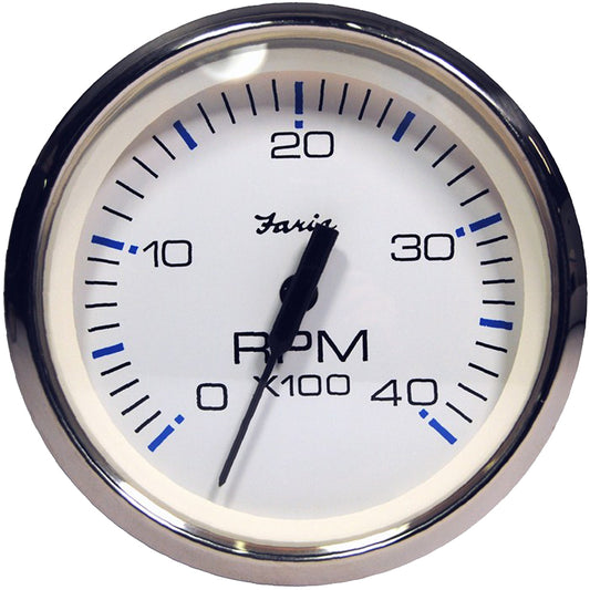 Tacómetro Faria Chesapeake Blanco SS 4" - 4000 RPM (Diesel) (Recogida magnética) [33818]