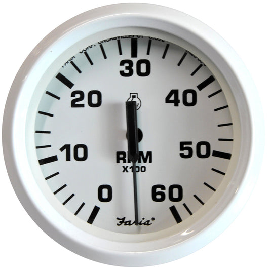 Tacómetro Faria Dress Blanco de 4" - 6000 RPM (Gas) (E/S interna) [33103]