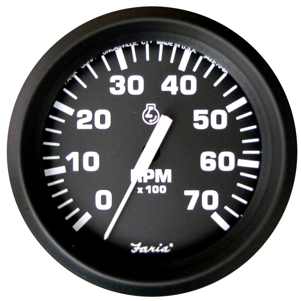 Tacómetro Faria Euro Black de 4" - 7000 RPM (gasolina - Todos fueraborda) [32805]