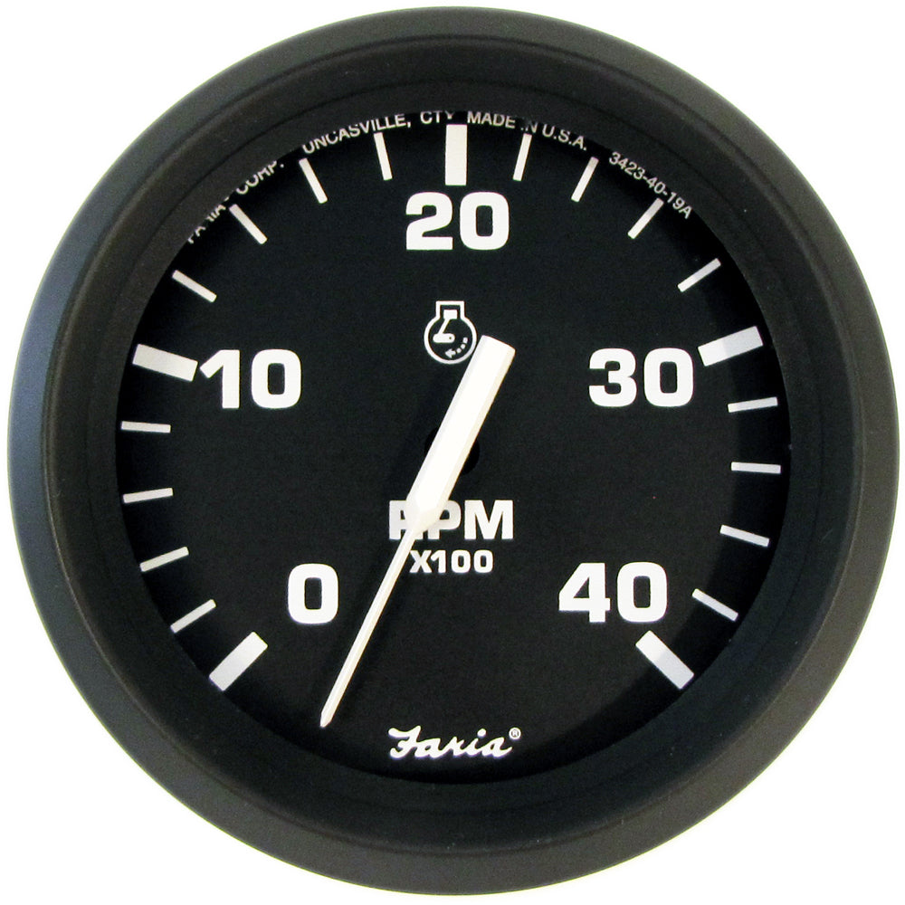 Tacómetro Faria Euro Black 4" - 4000 RPM (Diesel) (Despegue Mecánico) [32842]