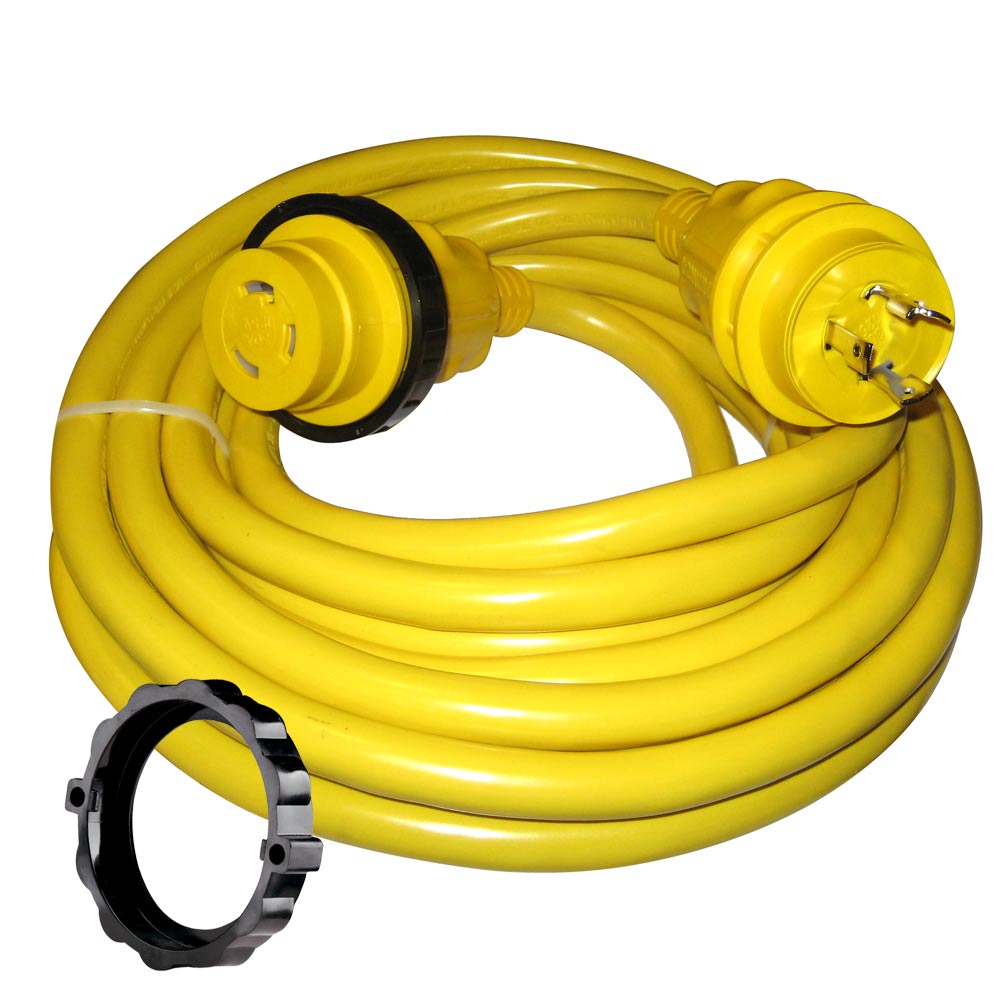 Cable de alimentación Marinco de 30 amperios más conjunto de cables - 35' - Amarillo [35SPP]