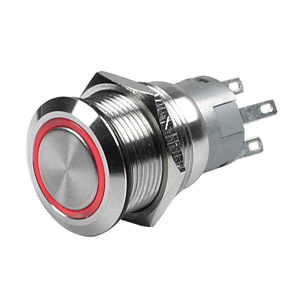 Interruptor de botón pulsador Marinco - Encendido/apagado con enclavamiento de 24 V - LED rojo [80-511-0005-01]