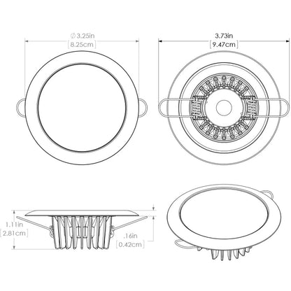 Lumitec Mirage Flush Mount Down Light Spectrum RGBW - Bisel de vidrio [113197]