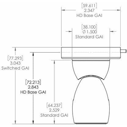 Lumitec GAI2 White Dimming/Red & Blue Non-Dimming Heavy Duty Base - Brushed Housing [111800]