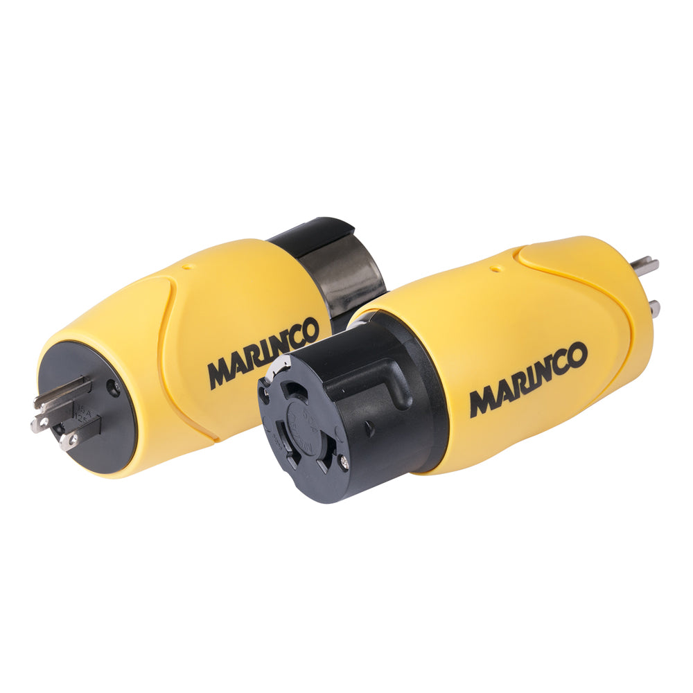 Adaptador recto Marinco - Hoja recta macho de 15 A a bloqueo hembra de 50 A 125/250 V [S15-504]