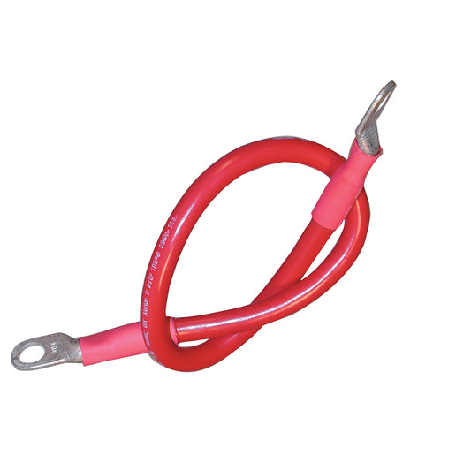 Conjunto de cables de batería Ancor, cable de 4 AWG (21 mm), perno prisionero de 3/8" (9,5 mm), rojo - 18" (45,7 cm) [189131]