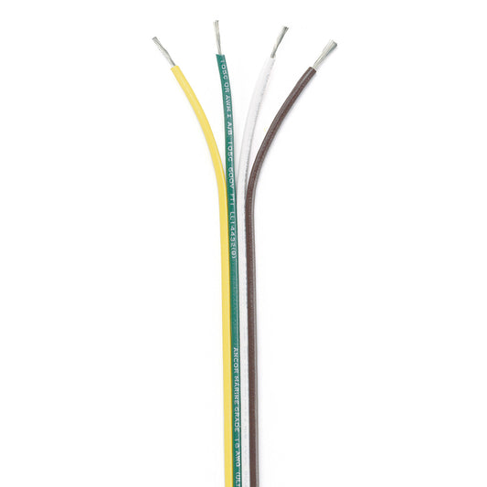 Cable unido con cinta Ancor - 16/4 AWG - Marrón/Verde/Blanco/Amarillo - Plano - 100' [154510]