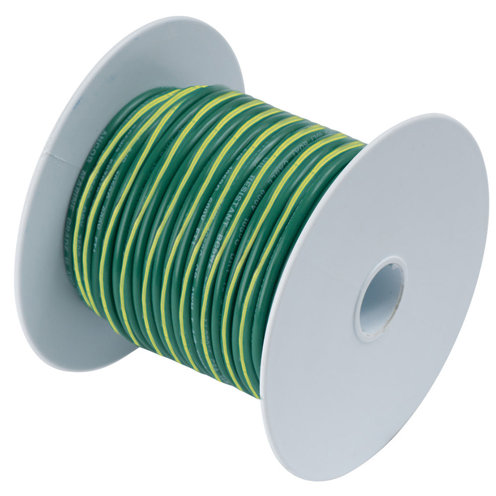 Cable de cobre estañado Ancor verde con raya amarilla 10 AWG - 25' [109302]