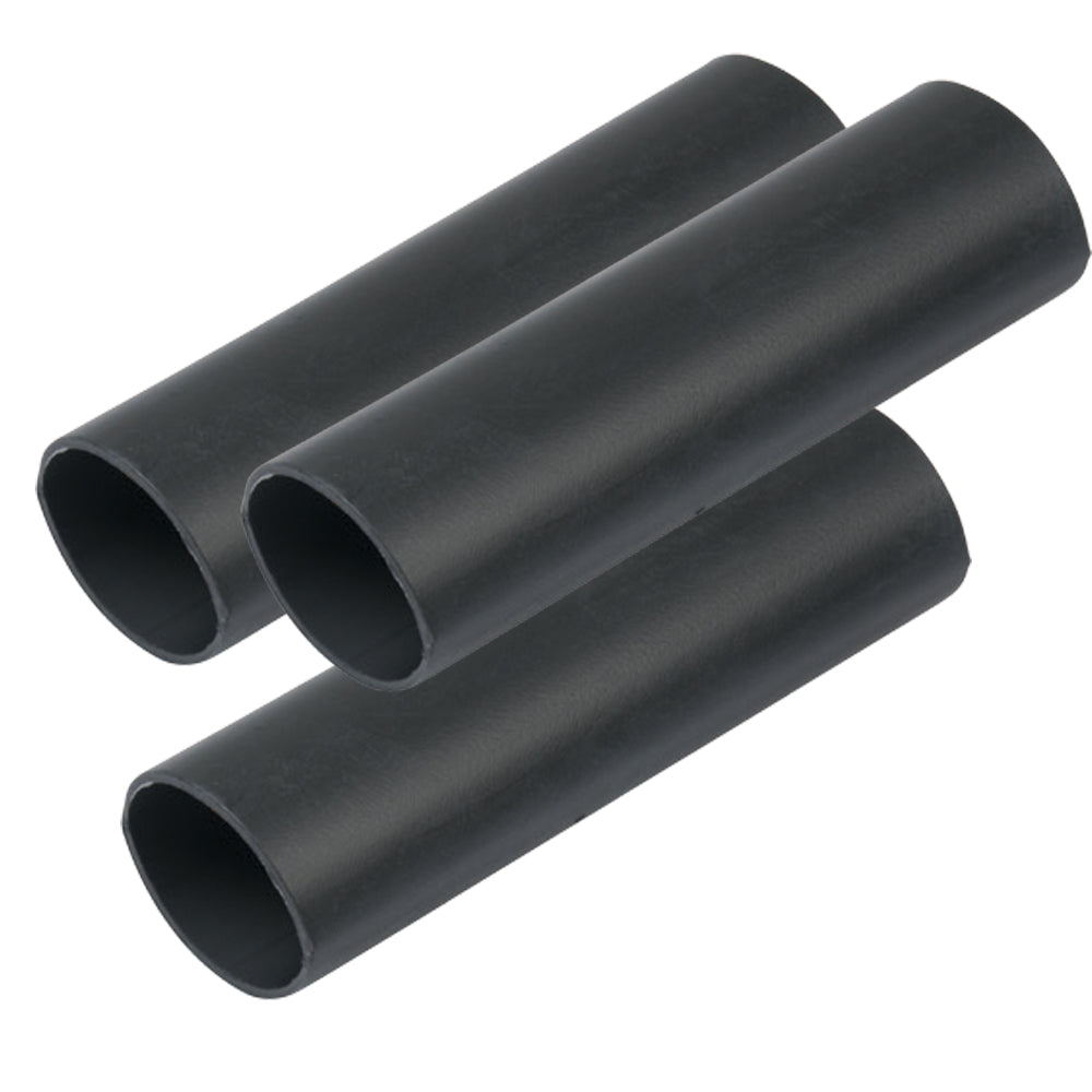 Ancor Tubo termorretráctil de pared pesada - 3/4" x 3" - Paquete de 3 - Negro [326103]