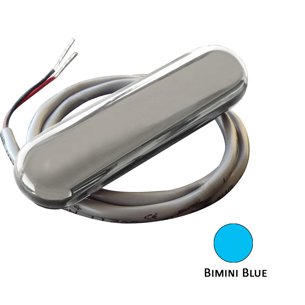 Luz de cortesía Shadow-Caster con cable de 2' - Cubierta de acero inoxidable 316 - Bimini azul - Paquete de 4 [SCM-CL-BB-SS-4PACK]