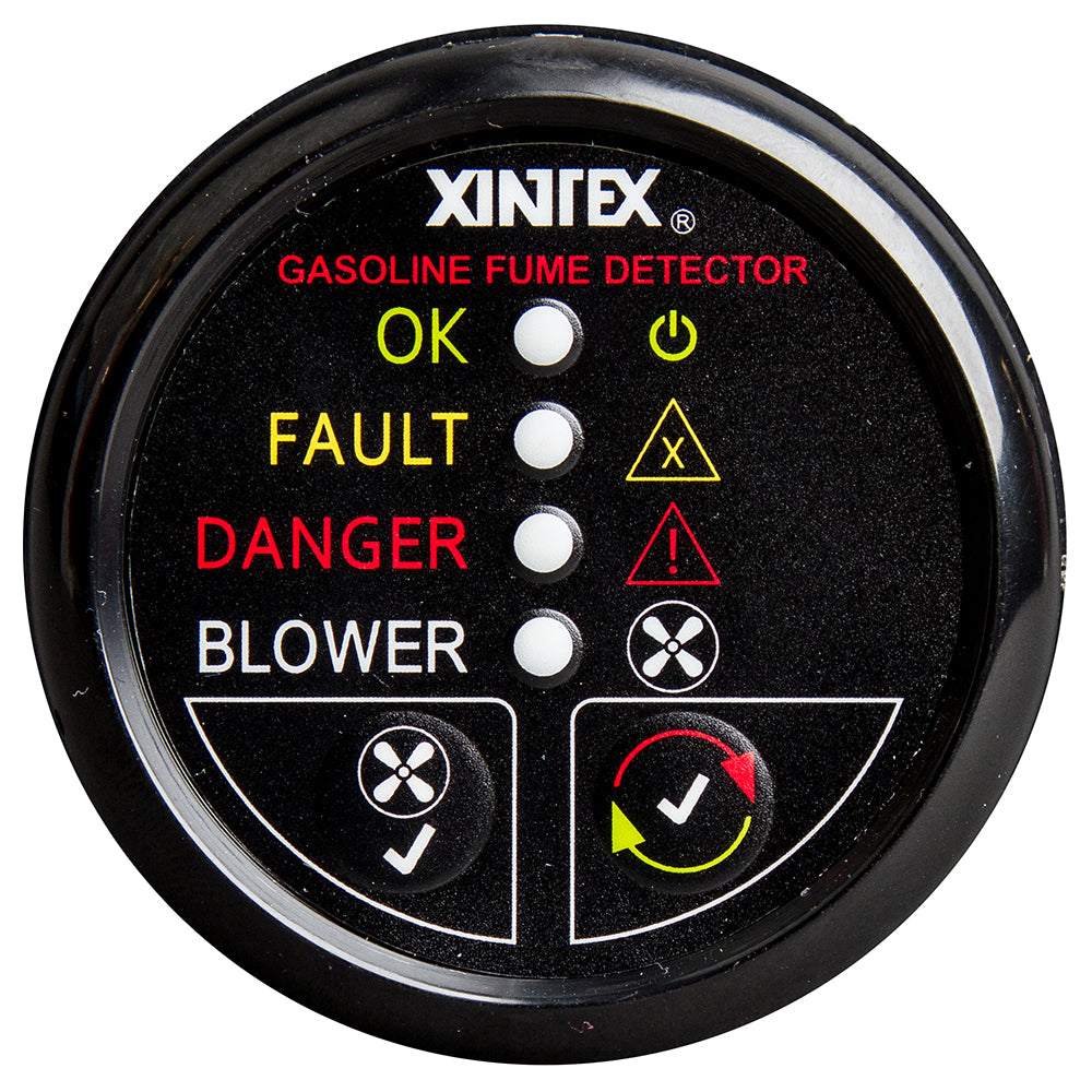 Detector de humos de gasolina Fireboy-Xintex con control de soplador - Bisel negro - 12 V [G-1BB-R]