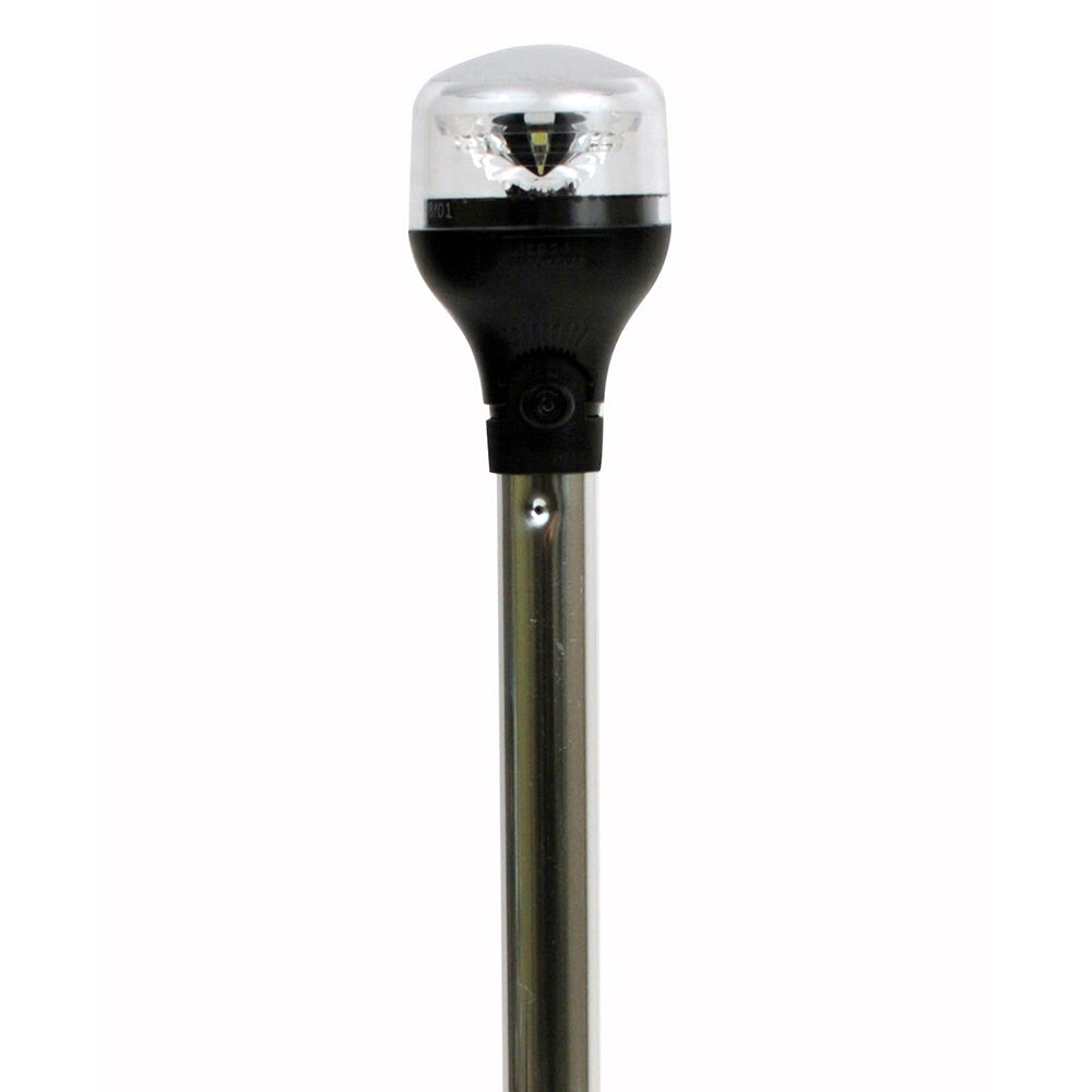Luz integral Attwood LightArmor - Poste de aluminio de 20" - Base compuesta vertical negra con adaptador [5551-PA20-7]