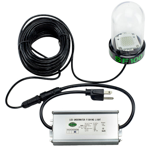 Luz subacuática para muelle Hydro Glow SF100G 100W/120VVAC - Verde anclada al fondo [SF100G]