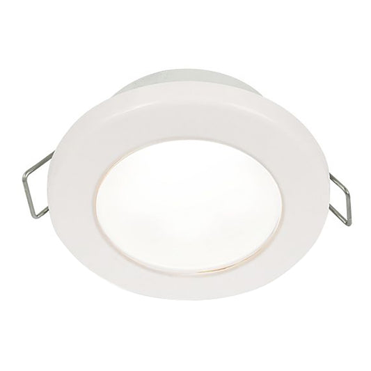 Hella Marine EuroLED 75 Luz empotrable redonda con montaje de resorte de 3" - LED blanco - Borde de plástico blanco - 12V [958110511]