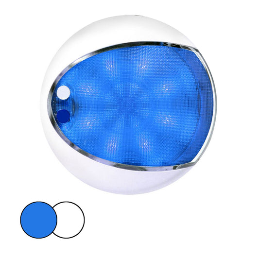 Lámpara táctil de montaje en superficie Hella Marine EuroLED 175 - LED azul/blanco - Carcasa blanca [959951121]