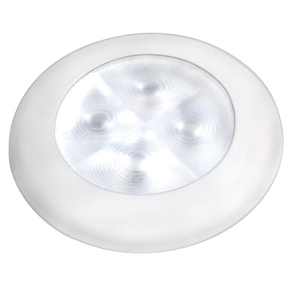 Lámpara de cortesía redonda Hella Marine Slim Line LED 'Brillo mejorado' - LED blanco - Bisel de plástico blanco - 12 V [980500541]