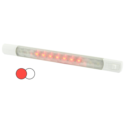 Tira de luz de superficie marina Hella con interruptor - LED blancos/rojos - 12 V [958121001]