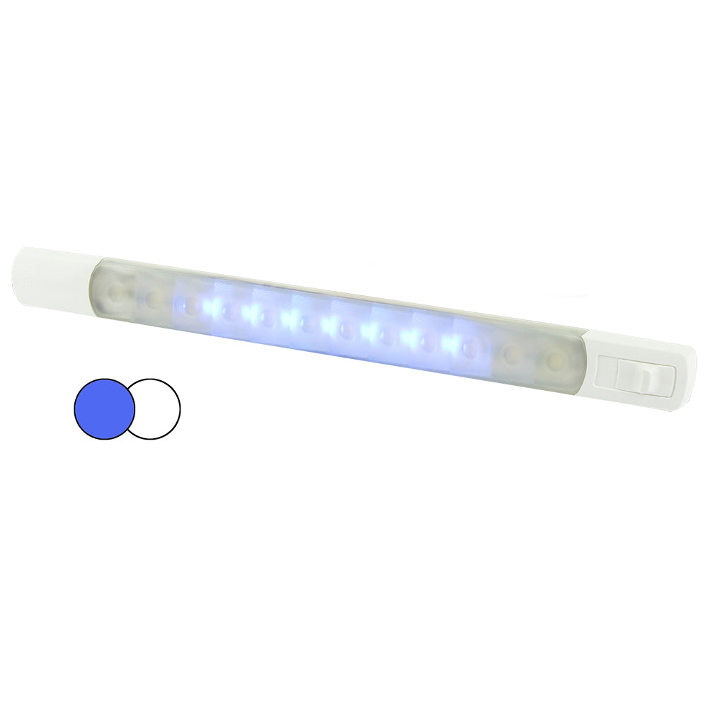 Tira de luz de superficie marina Hella con interruptor - LED blancos/azules - 12 V [958121011]