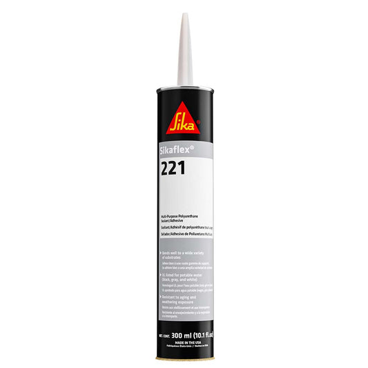 Sika Sikaflex 221 Sellador/adhesivo de poliuretano multiusos - Cartucho de 10,3 oz (300 ml) - Negro [90893]