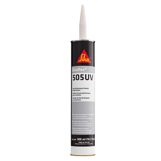 Sika Sikaflex 505UV Sellador de alto rendimiento para exteriores - Cartucho de 10,3 oz (300 ml) - Blanco [188024]