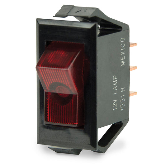 Interruptor basculante SPST iluminado BEP - LED rojo - 12 V - APAGADO/ENCENDIDO [1001705]