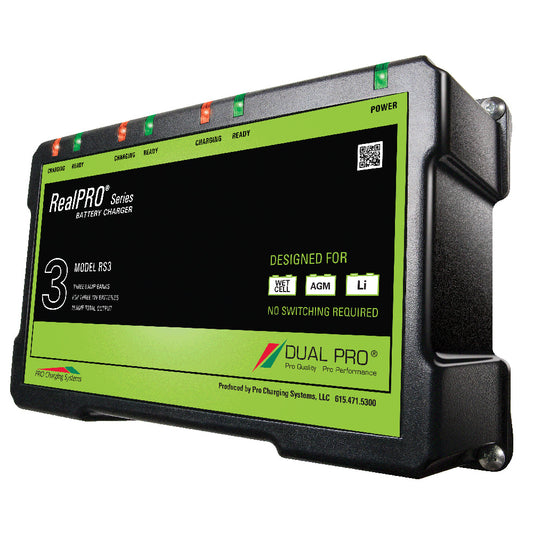 Cargador de batería Dual Pro Serie RealPRO - 18A - Bancos 3-6A - 12V-36V [RS3]