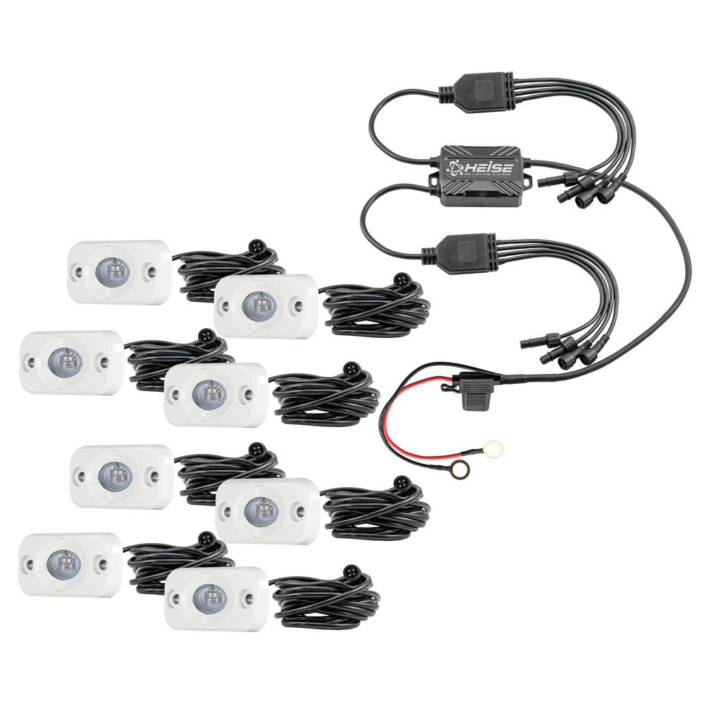 Kit de luces decorativas RGB HEISE - Paquete de 8 [HE-8MLRGBK]