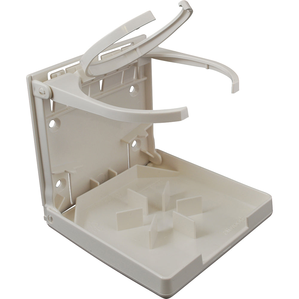 Soporte para bebidas plegable Attwood - Anillo doble - Blanco [2449-7]