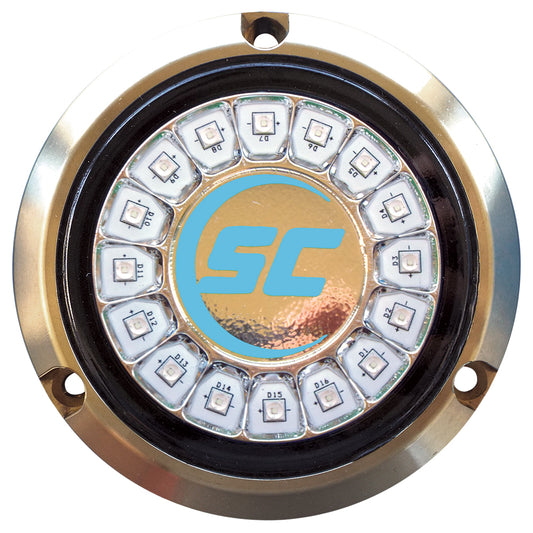 Luz subacuática Shadow-Caster Bimini azul de un solo color - 16 LED - Bronce [SCR-16-BB-BZ-10]