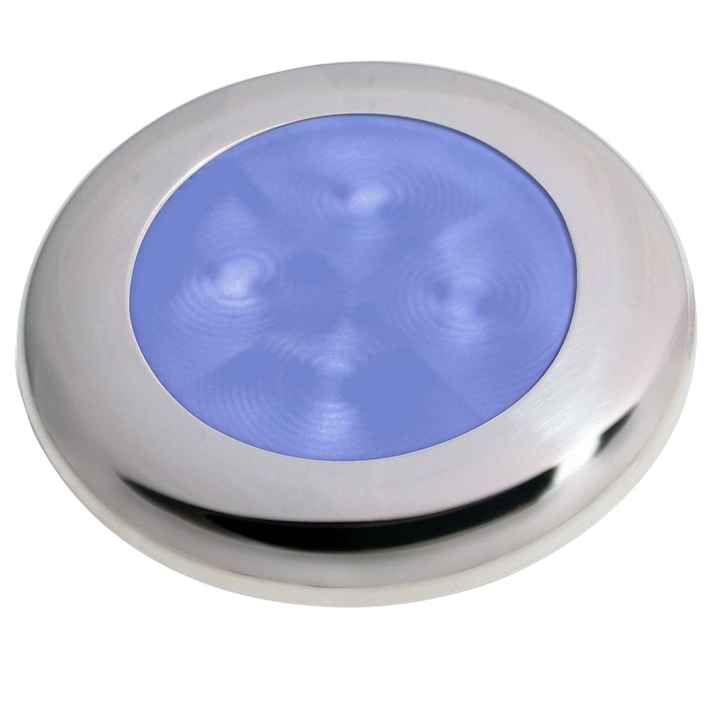 Lámpara de cortesía LED con borde de acero inoxidable pulido Hella Marine - Azul [980503221]