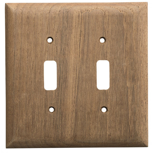 Placa de cubierta para interruptor/receptáculo de 2 palancas Whitecap Teak [60176]