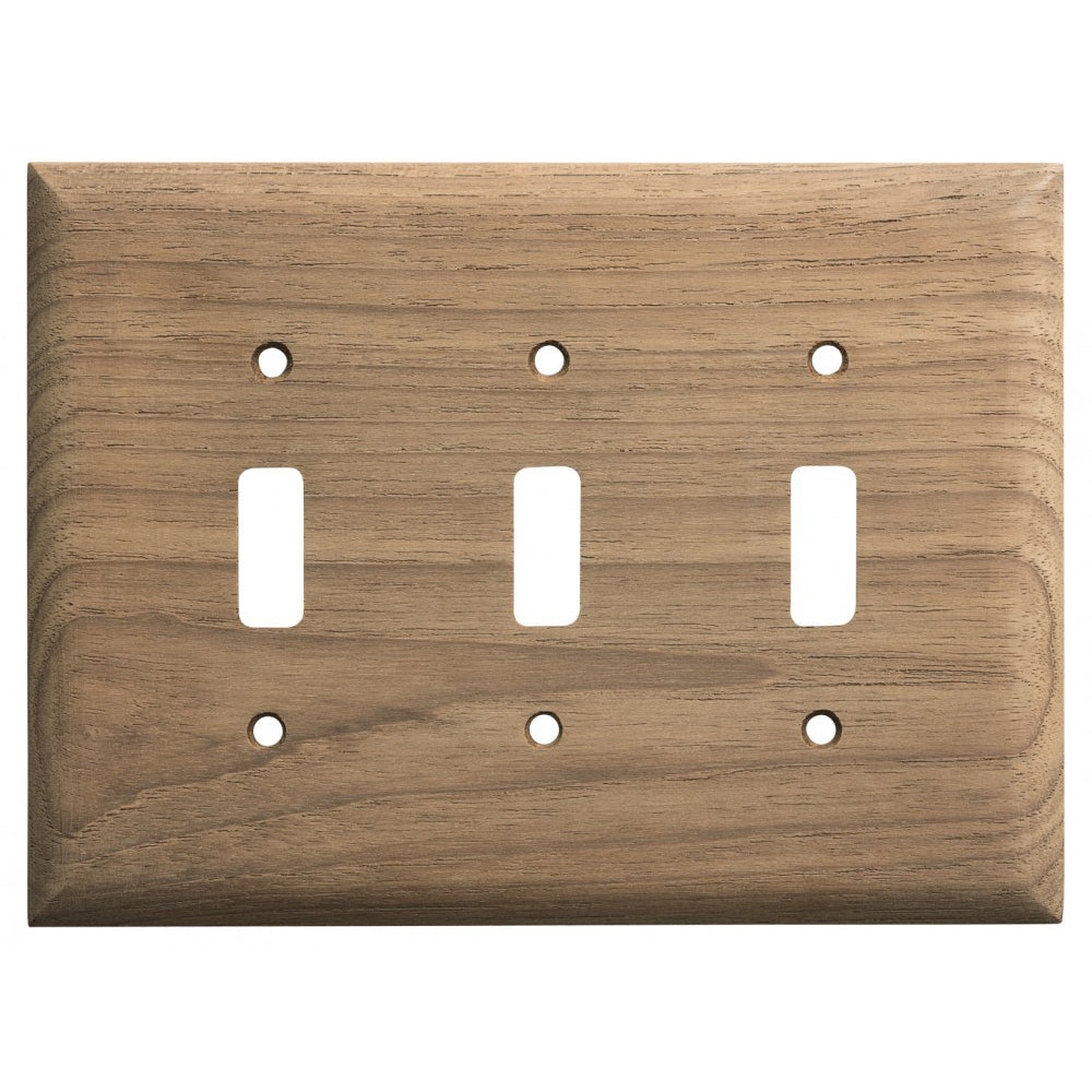 Placa de cubierta para interruptor/receptáculo de 3 palancas Whitecap Teak [60179]