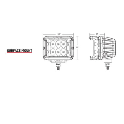 RIGID Industries D-SS Series PRO Soporte de superficie de conducción - Par - Negro [262313]