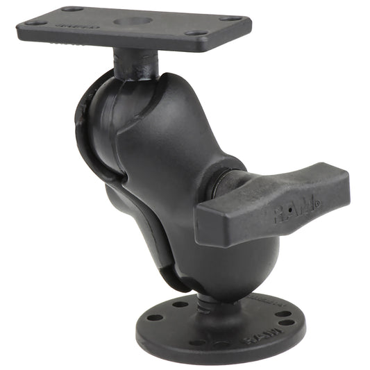 RAM Mount 1.5" Ball Mount w/2.5" Round Base, Short Arm  1.5" x 3" Plate f/Humminbird Helix 5 Only [RAM-202-153-B-202U]