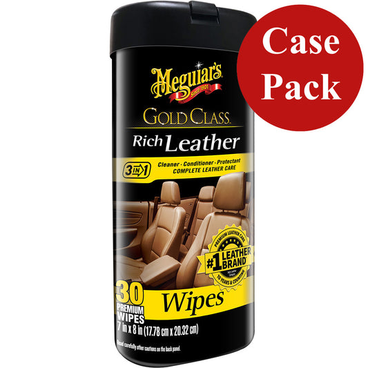 Toallitas acondicionadoras limpiadoras de cuero ricas Gold Class de Meguiars *Caja de 6* [G10900CASE]